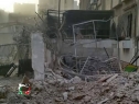 صور تظهر جانب من الدمار في مخيم اليرموك