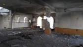 جانب من الدمار الذي لحق بجامع الوسيم بمخيم اليرموك 