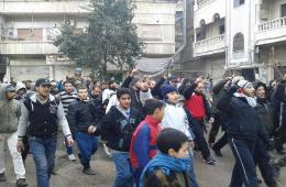 Demonstrations at the Yarmouk Camp for Support of Prophet Mohammed Peace be Upon him.