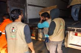 The Charity Committee for the Relief of Palestinian People starts Distributing Aids to the Residents of Khan Dannon Camp