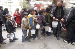 Jenin Sports Club in Yarmouk camp cook and distributed to dozens of people