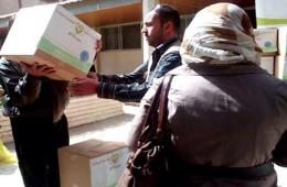 Al Wafaa European Campaign Distributes Aid to the Palestinians of Syria in Damascus