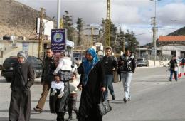 The number of displaced Palestinians of Syria to Lebanon decreased from 45k to 33k.