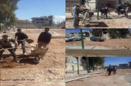 Palestine Charity Association finishes the second phase of building football field in Khan Eshih camp.
