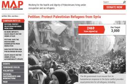 MAP Launches a Petition to Improve the Displaced Palestinians of Syria Situation