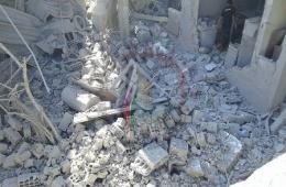 Three Children were Seriously Injured after bombing Khan Al Shaieh camp with Warplanes 