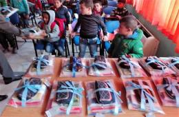 Afaq Charity Distributes School Bags to Palestinian Students in Syria