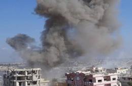 Air raid targets area inhibited by Palestinian families in Deraa
