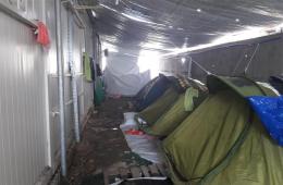 More than 2860 refugees sleep in tents inside the Moria camp on the Greek Island of Lesbos Mytilene