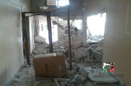 Deraa camp for Palestinian refugees in south Syria, bombarded