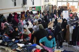 Winter clothes distributed to a number of Palestinian-Syrian families in Rashidieh refugee camp