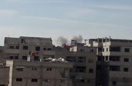 Bombardments and fighting between ISIS and the Syrian regime in Yarmouk camp