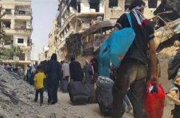 Bombardments abandon the Palestinian families from the eastern Ghouta