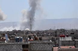 Air raids, bombardments and violent fighting in Yarmouk camp, south of Damascus