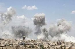 The regime intensifies its air raids and bombardment of Yarmouk camp and Al-Hajar Al-Aswad