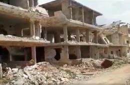A large wave of displacement of the residents of Deraa camp to escape the bombardments and explosive barrels