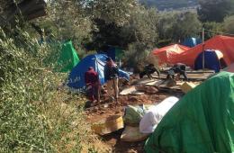 Palestinian Refugee Tents on Greek Island Dismantled by Windstorm