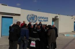 Palestinians from Syria Rally outside of UNRWA Office in Jordan