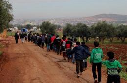 Dozens of Palestinian Children Join Scout Hiking North of Syria
