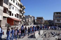 Palestinian Children Join Scouting Activities in AlRaml Camp