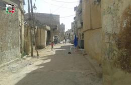 Food Aids Distributed in Daraa Camp for Palestinian Refugees South of Syria