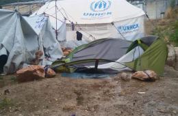 Palestinian Refugee Tents in Greece Flooded by Violent Rain Torrents