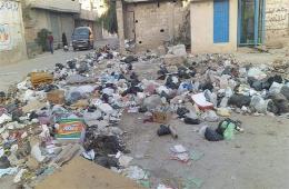 Trash Mounds Piled Up in AlSabina Camp for Palestinian Refugees