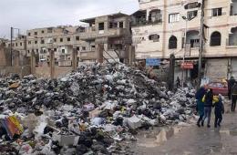 Trash Mounds Piled Up in AlSabina Camp for Palestinian Refugees