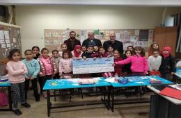 Relief Items Distributed to Palestinian Children North of Syria