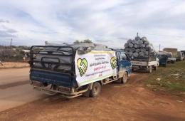 Food Aid Handed Over to Displaced Palestinian Families North of Syria