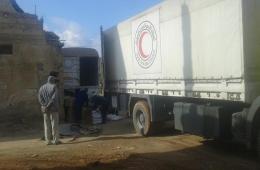 Food Items Handed Over to Displaced Palestinian Families in Daraa Camp
