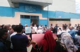 Palestinian Refugees from Syria Rally Outside of UNRWA Office in Lebanon