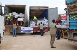 Aid Items from Israeli-Occupied Palestinian Territories Distributed in Northern Syria