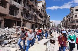 Volunteer Teams Take Part in Debris Clearance in Yarmouk Camp