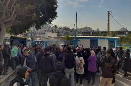 Palestinian Refugees Rally outside of UNRWA Office in Sidon