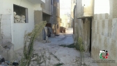 جانب من الدمار في مخيم درعا جنوب سورية