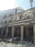 آثار الدمار الذي اصاب جامع فلسطين في مخيم اليرموك والمنطقة المحيطة به