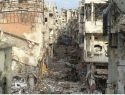 جانب من لدمار في مخيم اليرموك جراء العملية العسكرية التي شنها النظام السوري 
