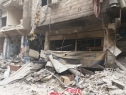 آثار الدمار في تقاطع صفد المدارس، قرب صيدلية حيفا وفلافل عللوه