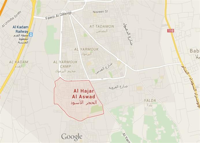 الطيران الحربي يغير على حي الحجر الأسود المجاور لمخيم اليرموك 