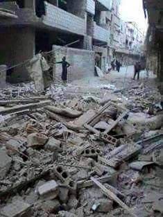 قصف براجمات الصواريخ على مخيم اليرموك