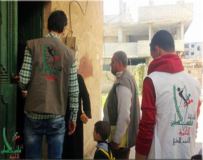 هيئة فلسطين الخيرية تنظم زيارة لنازحي اليرموك في يلدا 