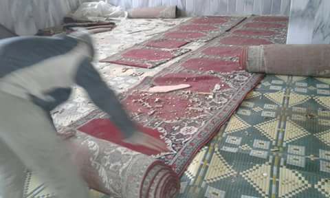 بعد حوالي 50 يوماً من قصفه، البدء بترميم مسجد الهدى في مخيم خان الشيح 