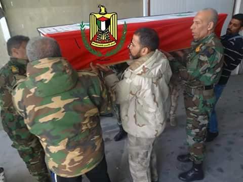 تشييع جثمان أحد عناصر جيش التحرير الفلسطيني في ريف دمشق 