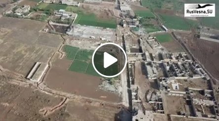 وسائل إعلام روسية تنشر تسجيل فيديو جديد يظهر حجم الدمار في مخيم اليرموك وحي الحجر الأسود المجاور له