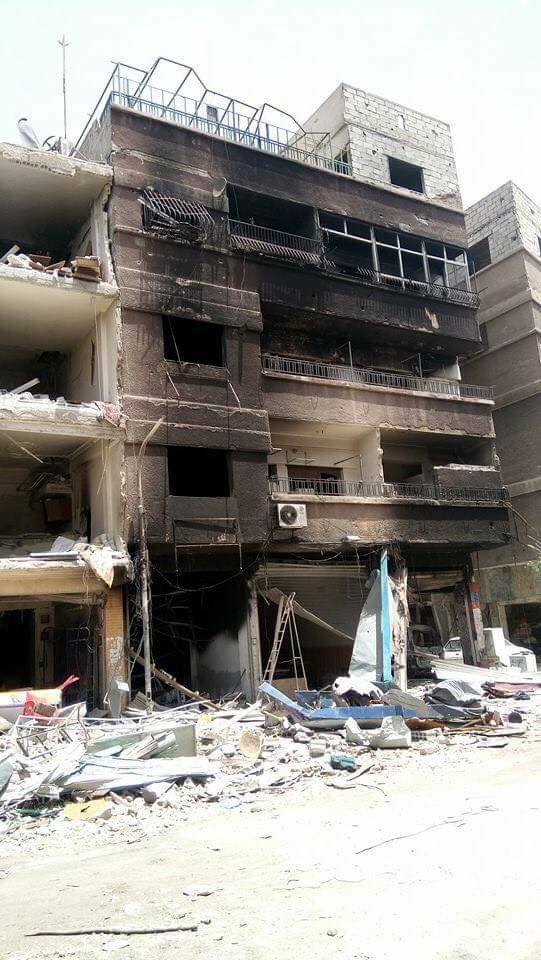 شاهد: آثار الدمار في شارع القدس بمخيم اليرموك 