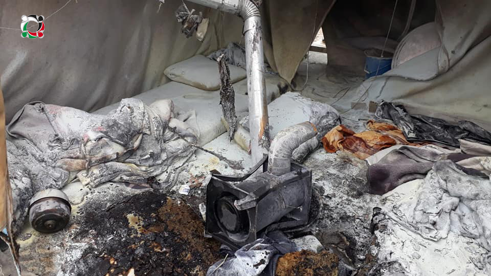 اندلاع حريق في مخيم المحمدية شمال سورية