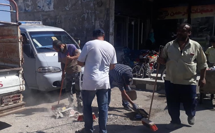 حملة تنظيف في مخيم خان دنون بريف دمشق