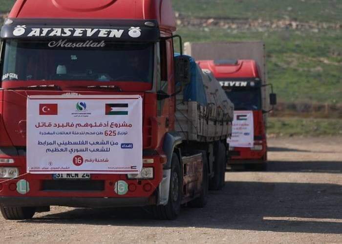 حملة مساعدات فلسطينية للمنكوبين في إدلب