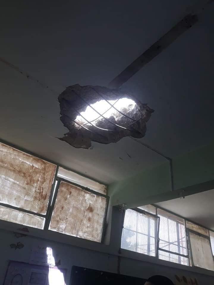 سقوط صاروخ على مدرسة في مخيم العائدين بحمص